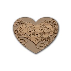 Wood Sculpt Carved Background Heart Coaster (4 Pack)  by Sapixe