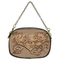 Wood Sculpt Carved Background Chain Purses (One Side) 