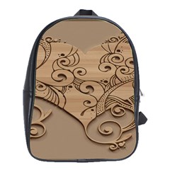 Wood Sculpt Carved Background School Bag (Large)