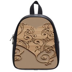 Wood Sculpt Carved Background School Bag (Small)