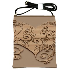 Wood Sculpt Carved Background Shoulder Sling Bags by Sapixe