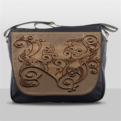 Wood Sculpt Carved Background Messenger Bags