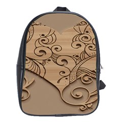 Wood Sculpt Carved Background School Bag (xl) by Sapixe