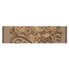 Wood Sculpt Carved Background Satin Scarf (Oblong)