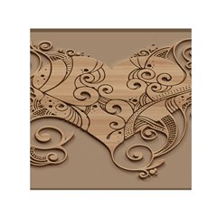 Wood Sculpt Carved Background Small Satin Scarf (Square)