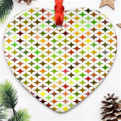 Background Multicolored Star Heart Ornament (two Sides) by Sapixe