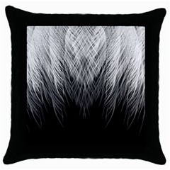 Feather Graphic Design Background Throw Pillow Case (black) by Sapixe