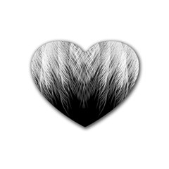 Feather Graphic Design Background Rubber Coaster (heart)  by Sapixe