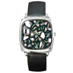 Fuzzy Abstract Art Urban Fragments Square Metal Watch by Sapixe