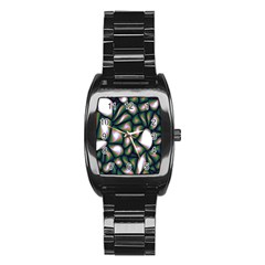 Fuzzy Abstract Art Urban Fragments Stainless Steel Barrel Watch by Sapixe