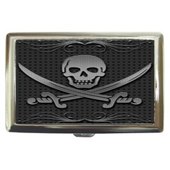 Skull Metal Background Carved Cigarette Money Cases by Sapixe