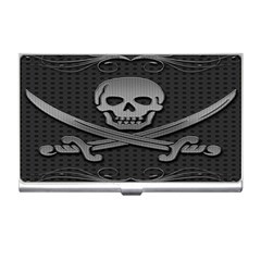 Skull Metal Background Carved Business Card Holders by Sapixe