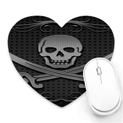 Skull Metal Background Carved Heart Mousepads by Sapixe