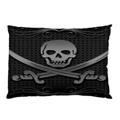 Skull Metal Background Carved Pillow Case by Sapixe