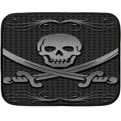 Skull Metal Background Carved Fleece Blanket (mini) by Sapixe