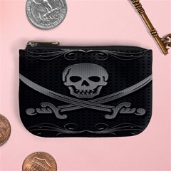 Skull Metal Background Carved Mini Coin Purses by Sapixe