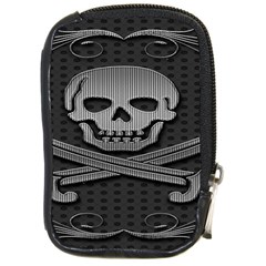 Skull Metal Background Carved Compact Camera Cases by Sapixe