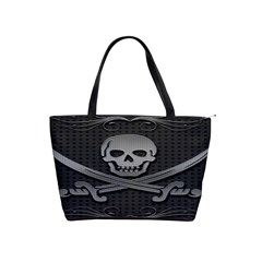 Skull Metal Background Carved Shoulder Handbags by Sapixe