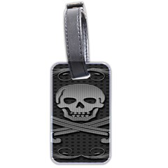 Skull Metal Background Carved Luggage Tags (two Sides) by Sapixe