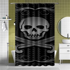 Skull Metal Background Carved Shower Curtain 48  X 72  (small)  by Sapixe