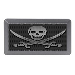 Skull Metal Background Carved Memory Card Reader (mini) by Sapixe