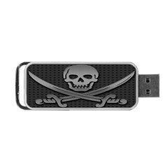 Skull Metal Background Carved Portable Usb Flash (one Side) by Sapixe