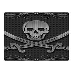 Skull Metal Background Carved Double Sided Flano Blanket (mini)  by Sapixe