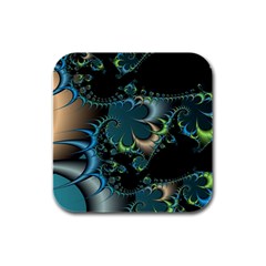 Fractal Art Artwork Digital Art Rubber Square Coaster (4 Pack)  by Sapixe