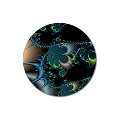 Fractal Art Artwork Digital Art Rubber Round Coaster (4 Pack)  by Sapixe