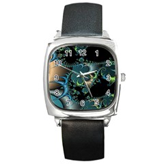 Fractal Art Artwork Digital Art Square Metal Watch by Sapixe