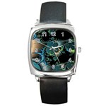 Fractal Art Artwork Digital Art Square Metal Watch Front