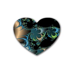 Fractal Art Artwork Digital Art Rubber Coaster (heart)  by Sapixe