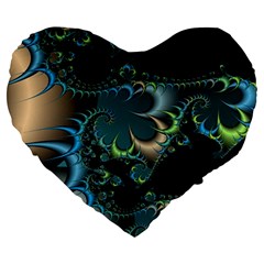 Fractal Art Artwork Digital Art Large 19  Premium Heart Shape Cushions by Sapixe