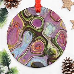 Retro Background Colorful Hippie Ornament (round) by Sapixe