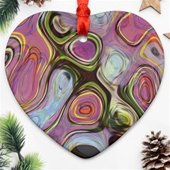 Retro Background Colorful Hippie Ornament (heart) by Sapixe