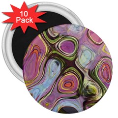 Retro Background Colorful Hippie 3  Magnets (10 Pack)  by Sapixe