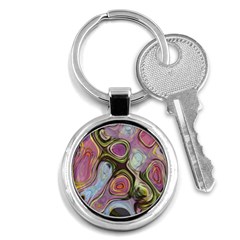 Retro Background Colorful Hippie Key Chains (round)  by Sapixe