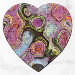 Retro Background Colorful Hippie Jigsaw Puzzle (heart) by Sapixe