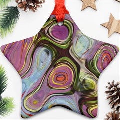 Retro Background Colorful Hippie Star Ornament (two Sides) by Sapixe