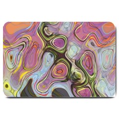 Retro Background Colorful Hippie Large Doormat  by Sapixe