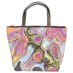 Retro Background Colorful Hippie Bucket Bags by Sapixe