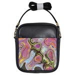 Retro Background Colorful Hippie Girls Sling Bags Front