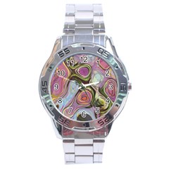 Retro Background Colorful Hippie Stainless Steel Analogue Watch by Sapixe