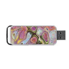 Retro Background Colorful Hippie Portable Usb Flash (one Side) by Sapixe