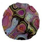 Retro Background Colorful Hippie Large 18  Premium Round Cushions Back