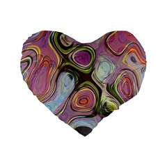 Retro Background Colorful Hippie Standard 16  Premium Heart Shape Cushions by Sapixe