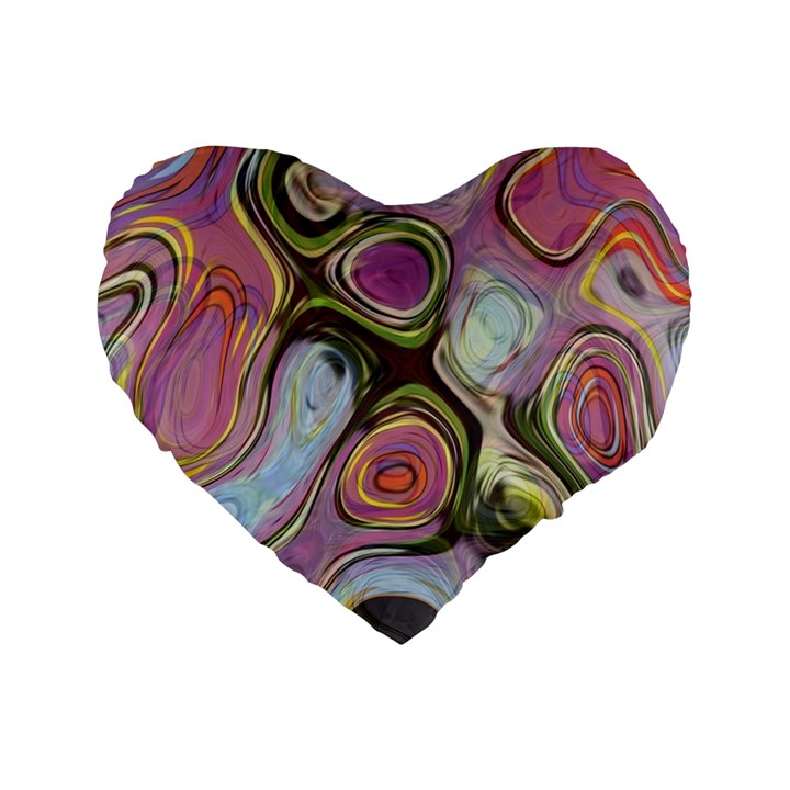 Retro Background Colorful Hippie Standard 16  Premium Heart Shape Cushions