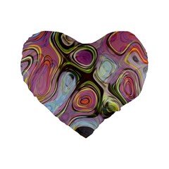 Retro Background Colorful Hippie Standard 16  Premium Flano Heart Shape Cushions by Sapixe