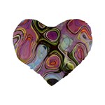 Retro Background Colorful Hippie Standard 16  Premium Flano Heart Shape Cushions Back