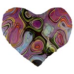 Retro Background Colorful Hippie Large 19  Premium Flano Heart Shape Cushions Front